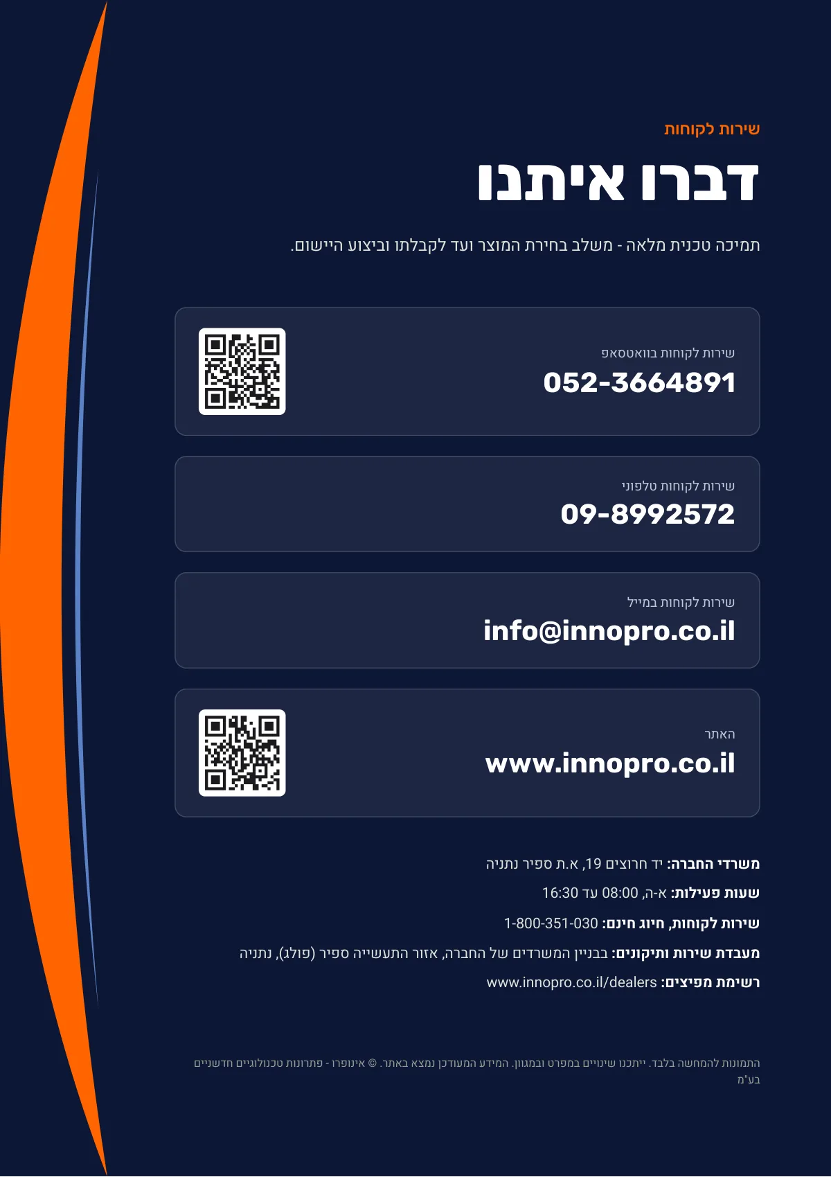 יצירת קשר וגב: עמודים 331 עד 332 מתוך הקטלוג של Innopro